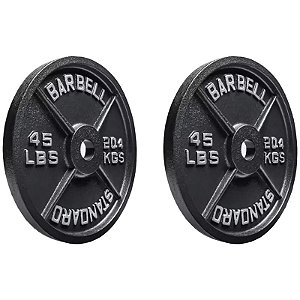 Discos de Halter Olímpico Rogue Black 45Lbs (Par)