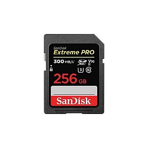 Cartão De Memória Sd Sandisk Extreme Pro 300-260 Mb/S C10 U3 V90 256Gb