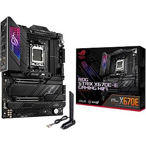 Placa Mãe Asus ROG Strix X670E-E Gaming WiFi AM5 DDR5 ATX - Alta Performance