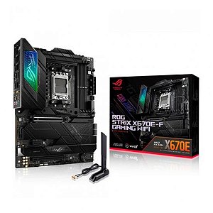 Placa Mãe Asus ROG Strix X670E-e AM5 Gaming com Wi-Fi e DDR5