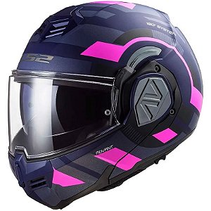 Capacete de Moto LS2 Advant Velum FF906 Azul/Rosa XXL 63-64