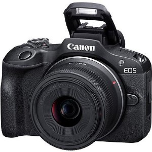 Câmera Digital Canon EOS R100 18MP com Lente 18-45mm e Conexão Wi-Fi - Cor Preta