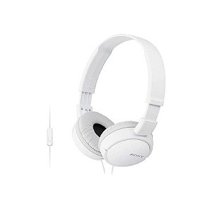 Fone de Ouvido Sony MDR-ZX110AP - Branco com Microfone e Design Elegante