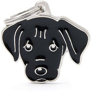 Placa de Identificação MyFamily Friends para Cão Labrador - Cor Preto