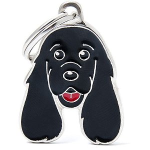 Placa de Identificação Cão Cocker Spaniel Preto - MyFamily Amigos MF12BLACK