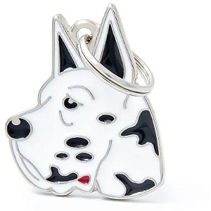 Placa de Identificação para Cão Dogue Alemão Arlequim