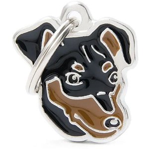 Placa de Identificação MyFamily Friends para Cão - Pinscher Preto e Marrom