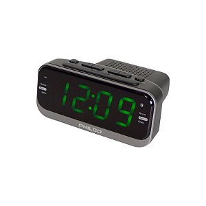 Rádio Relógio Philco PRR1012BT-GR com Bluetooth, FM e USB - Preto