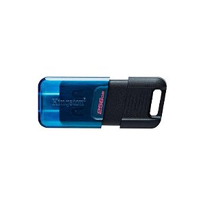 Pendrive Kingston DataTraveler 80M 256GB USB-C 3.2 - Preto - Armazenamento Rápido e Seguro