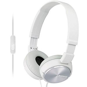 Fone de Ouvido Sony MDR ZX310APBZ com Microfone - Branco Prata - Cabo 1.2m