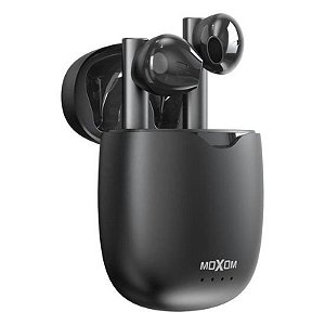 Fone de Ouvido Bluetooth Moxom MX-TW12 – Estilo e Conforto em Preto