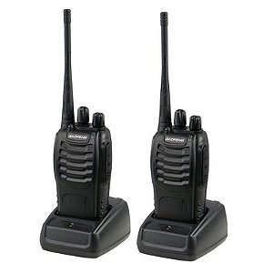 Rádio Comunicador Baofeng BF-888S - Kit com 2 Unidades - 16 Canais - Preto