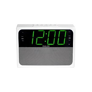 Rádio Relógio Philco PAR1018BT-GR com Bluetooth, USB e Tela de 1.8 - Branco e Cinza