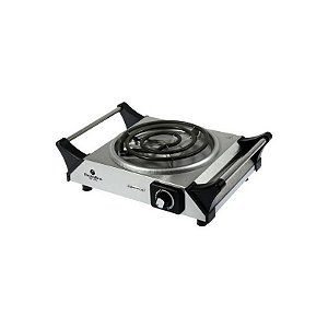 Fogareiro Elétrico Inox Electrobras Practic Cook 1200W 220V Preto e Prata