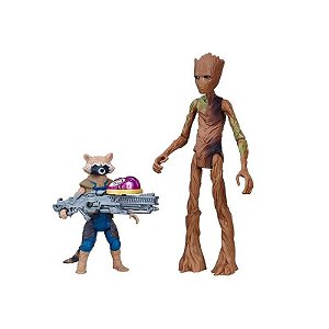 Figura de Ação Avengers Raccoon/Groot Guerra Infinita 15CM - Boneco Hasbro E2070