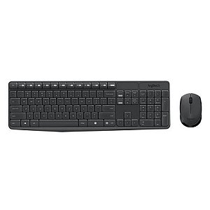 Conjunto Teclado E Mouse Wireless Logitech Mk235 - Preto (Layout Espanhol)