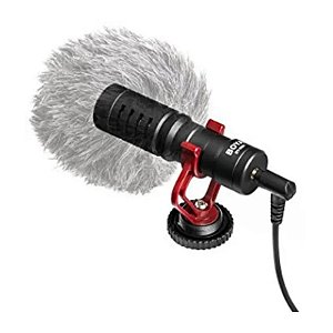 Microfone Direcional Boya BY-MM1 para Smartphones e Câmeras - Preto Profissional