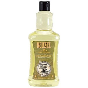 Shampoo Reuzel 3 em 1 - Frasco de 1 Litro para Limpeza e Hidratação Semi-Permanente