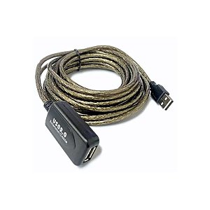 Cabo Extensor USB 15M AM/Af 2.0 com Amplificador de Sinal