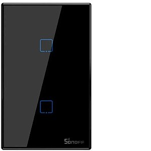 Interruptor Inteligente Sonoff Tx T3Us2C Preto Para Automação Residencial