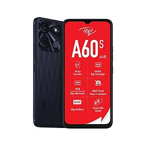 Smartphone Itel A60s Dual SIM LTE 6.6" 2GB RAM Expansível 64GB Shadow Black