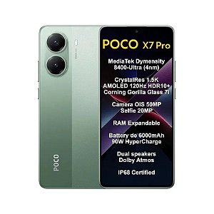 Smartphone Xiaomi Poco X7 Pro 5G Dual SIM 6.67" 8GB RAM 256GB Verde Global