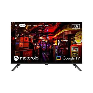 Smart TV Motorola 55" MOT55ULE11 LED 4K Ultra HD com Chromecast e Google TV Android