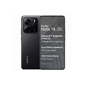 Smartphone Xiaomi Redmi Note 14 5G Global 256GB 8GB RAM Dual SIM Tela 6.67" Preto