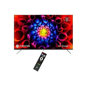 Smart TV LED 55" Motorola MOT55ULE11 4K Ultra HD Android Wi-Fi/Bluetooth com Conversor Digital