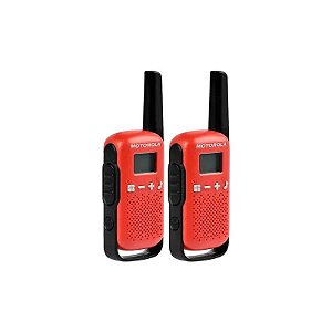 Motorola T-110 Walk Talk 16MIL-25KM - Preto e Vermelho