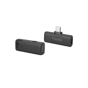 Microfone Sem Fio Yookie YM03 para Celular Tipo C - Preto