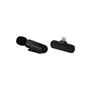 Microfone Sem Fio Satellite A-MK152 para Celular Lightning - Preto