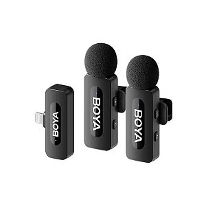Microfone Sem Fio Boya BY-V2 para Smartphone com Conector Lightning - Preto