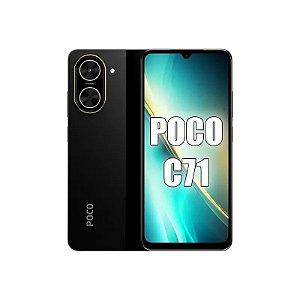 Celular Xiaomi Poco C71 Dual SIM 64GB/3GB RAM, Tela 6.88", Câmeras 32MP/8MP - Preto (Global)
