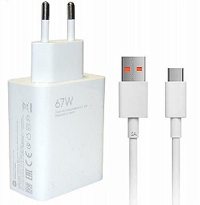 Carregador Rápido Xiaomi 67W MDY-12-EH com Cabo C