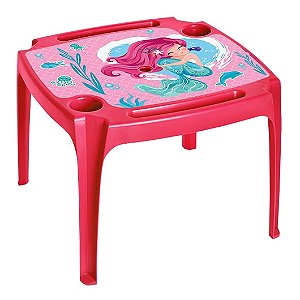 Mesinha Mesa Infantil Com Porta Copos Sereia
