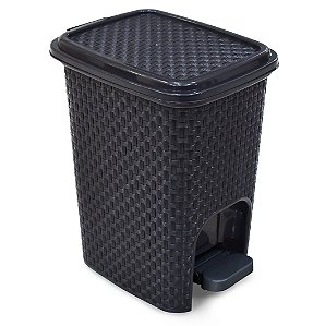 Lixeira Com Pedal Rattan Arqplast 7 Litros - Preta