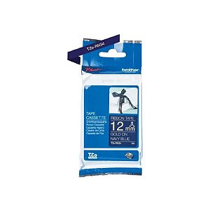 Fita para Etiquetas Brother TZERN34 de 12 MM - Dourada/Azul Marinho