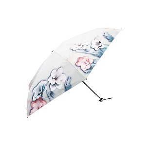 Sombrinha Guarda-Chuva Floral Bege 18CM Fechado 90CM Circunferência