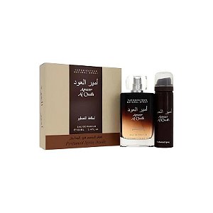 Kit Perfume Lattafa Ameer Al Oudh Eau de Parfum Masculino 100ml + Desodorante