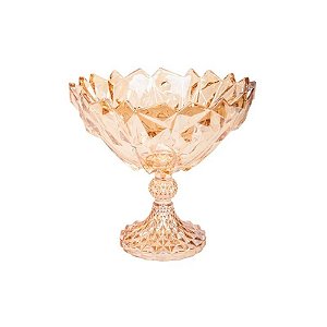 Fruteira Decorativa de Vidro 23,5x22,5cm - Dourada
