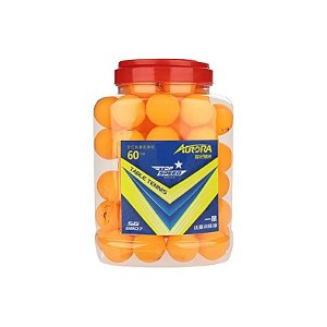 Frasco com 60 Peças de Bola de Pingue-Pongue Laranja 1 Estrela