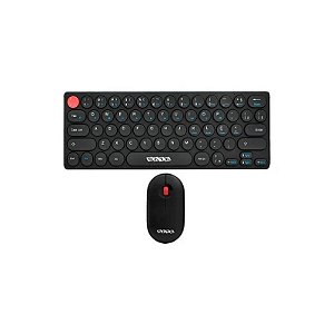 Teclado e Mouse Sem Fio Satellite AK-6011G Mini, Português, Preto
