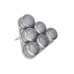 Porta Condimentos Magnético de Aço Inoxidável 7 Peças