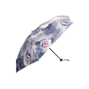 Guarda-Chuva Floral Marrom 18CM Fechado 90CM Circunferência