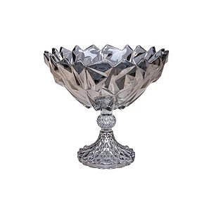 Frutieira Decorativa de Vidro 23.5X22.5CM - Cinza