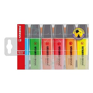 Marca-texto Stabilo Boss Fluorescente 6 Cores