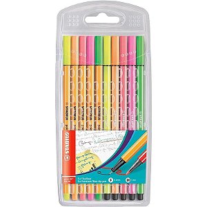 Marca-texto Stabilo Point 88/PEN 68 10 Cores