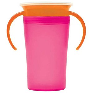 Vaso antiderrame 360 com alça Buba 7546 (Rosa)