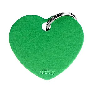 Placa de identificação MyFamily Coração Grande MFB42 - Verde